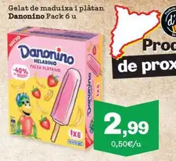 Sorli Danonino heladino fresa plátano oferta