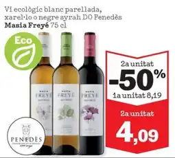 Sorli Masia Freyé vi ecològic blanc parellada xarel·lo o negre syrah oferta