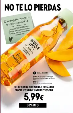 Oriflame Simple Joys gel de ducha con mango orgánico oferta