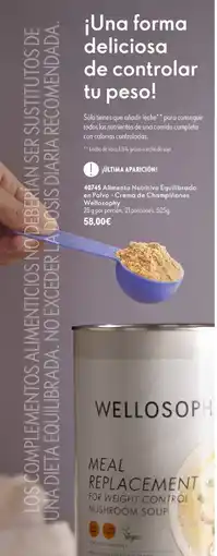 Oriflame WellosoPh meal replacement for weight control mushroom soup oferta