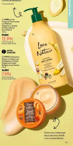 Oriflame Love Nature loción corporal suavizante con plátano orgánico y aceite de macadamia oferta
