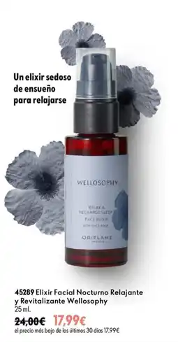 Oriflame WelloSopphy Elixir Facial Nocturno Relajante y Revitalizante oferta