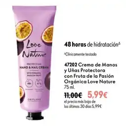 Oriflame Love Nature crema de manos y uñas protectora con fruta de la pasión orgánica oferta