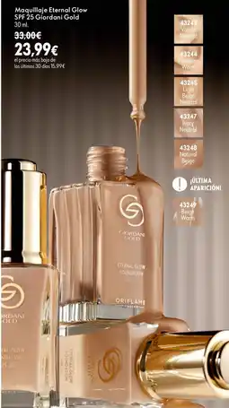 Oriflame Giordani Gold Maquillaje Eternal Glow Foundation oferta