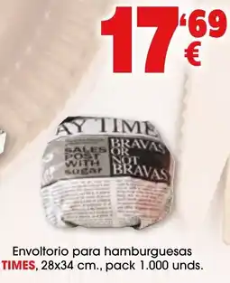 TOP Cash & Carry Times envoltorio para hamburguesas oferta