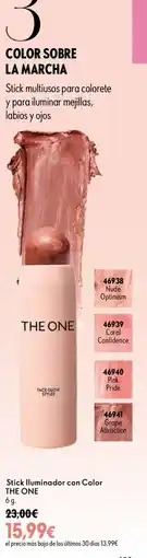 Oriflame The One stick iluminador con color oferta