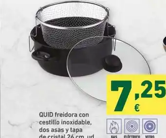 HiperDino Quid Freidora Con Cestillo Inoxidable Dos Asas Y Tapa De Cristal oferta