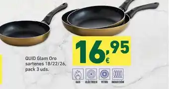 HiperDino Quid Glam Oro Sartenes 18/22/26 oferta