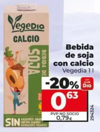 Vegedia bebida de soja con calcio