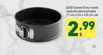 HiperDino Quid Sweet Grey Molde Redondo Desmontable 17cm o 24 x 6.8cm ud oferta