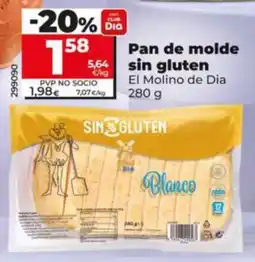 Dia Supermercados El Molino de Dia pan de molde sin gluten oferta