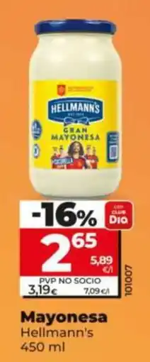 Dia Supermercados Hellmann's mayonesa oferta