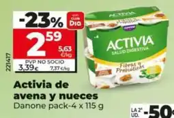 Dia Supermercados Activia de avena y nueces oferta
