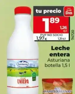 Dia Supermercados Asturiana leche entera oferta