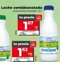 Dia Supermercados Asturiana leche semidesnatada oferta