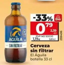Dia Supermercados El Águila cerveza sin filtrar oferta