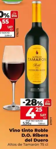 Dia Supermercados Altos de Tamarón vino tinto Roble oferta