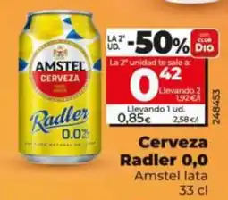 Dia Supermercados Amstel Radler 0,0 oferta