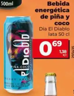 Dia Supermercados Dia El Diablo bebida energética de piña y coco oferta