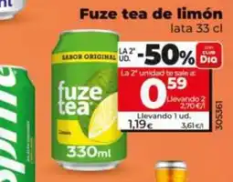 Dia Supermercados fuze tea de limón oferta