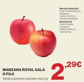 Manzana royal gala o fuji