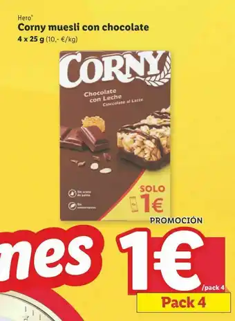 Lidl Corny muesli con chocolate hero oferta
