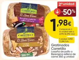 FROIZ Carretilla gratinados lasaña de pollo o berenjena rellena de carne oferta