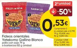 FROIZ Yatekomo Gallina Blanca fideos orientales pollo con soja o barbacoa oferta