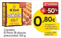 FROIZ El Pavo Canelón 18 placas precocidas oferta