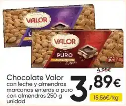 FROIZ Valor chocolate con leche y almendras marconas enteras o puro oferta