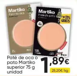 FROIZ Martiko paté de oca o pato superior oferta
