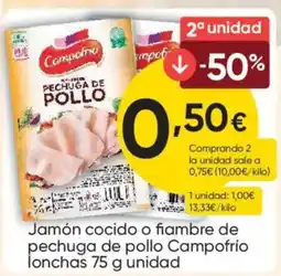 FROIZ Campofrío pechuga de pollo lonchas oferta