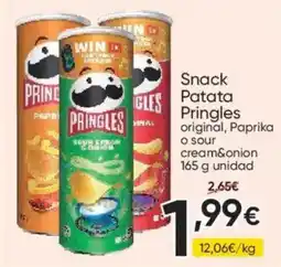 FROIZ Pringles snack patata original, paprika o sour cream&onion oferta