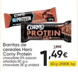 FROIZ Corny Protein barritas de cereales Hero chocolate 0% azúcar añadido oferta