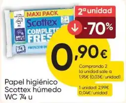 FROIZ Scottex papel higiénico húmedo WC oferta