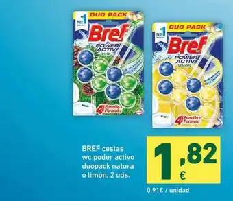 HiperDino Bref Cestas Wc Poder Activo Duopack Natura O Limón oferta