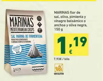 HiperDino Marinas Flor De Sal Oliva Pimienta Y Vinagre Balsámico O Anchoa Y Oliva Negra 150g oferta