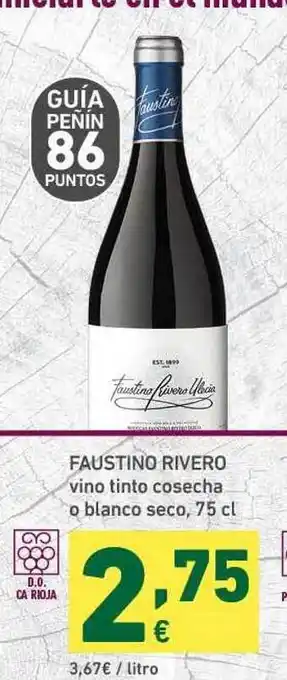 HiperDino Faustino Rivero Vino Tinto Cosecha O Blanco Seco 75cl oferta