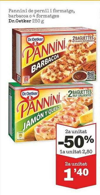 Sorli Pannini De Pernil I Formatge Barbacoa O 4 Formatges Dr. Oetker oferta
