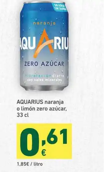 HiperDino Aquarius Naranja O Limón Zero Azúcar 33cl oferta