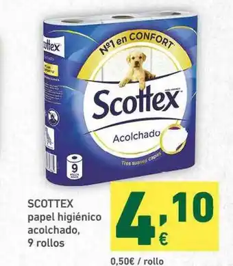 HiperDino Scottex Papel Higiénico Acolchado 9 rollos oferta
