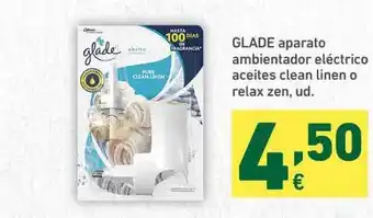 HiperDino Glade Aparato Ambientador Eléctrico Aceites Clean Linen O Relax Zen oferta