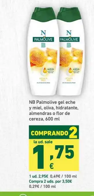 HiperDino Nb Palmolives Gel Leche Y Miel Oliva Hidratante Almendras O Flor De Cereza 600ml oferta