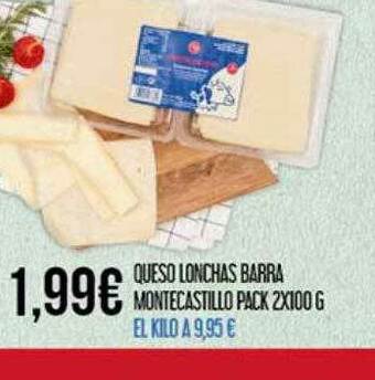 Claudio Queso Lonchas Barra Montecastillo oferta