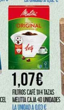 Claudio Filtros Café 1x4 Tazas Melitta oferta