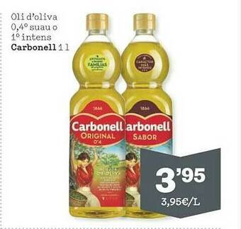 Sorli Oli D'oliva 0.4° Suau O 1° Intens Carbonell oferta