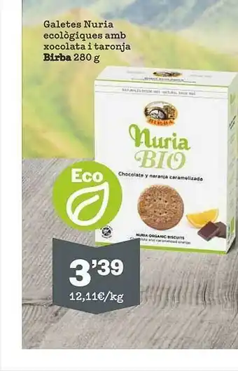 Sorli Galetes Nuria Ecològiques Amb Xocolata I Taronja Birba oferta