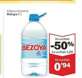 Sorli 2a Unitat -50% Aigua Mineral Bezoya oferta