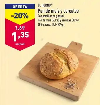 ALDI Pan De Maíz y Cereales 285 g aprox. oferta