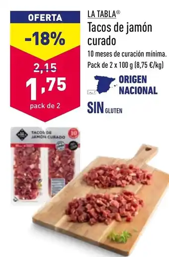 ALDI Tacos de Jamón Curado Pack de 2 x 100 g. oferta